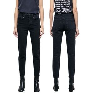 The Kooples Slim Fit Jeans in Washed Black Size 28